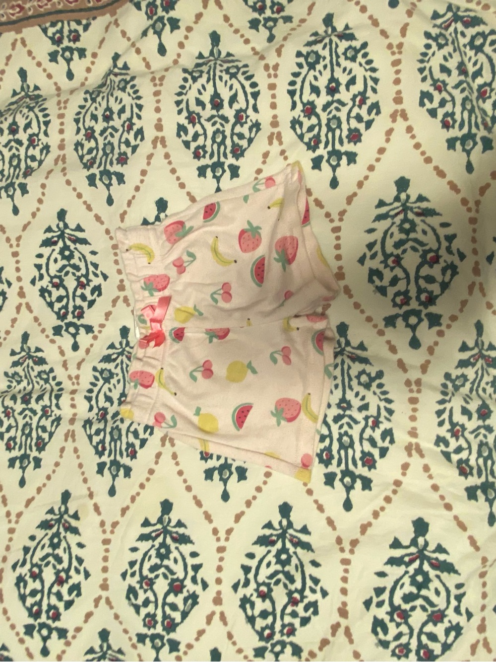 Girls Fruit Print Shorts - Pink